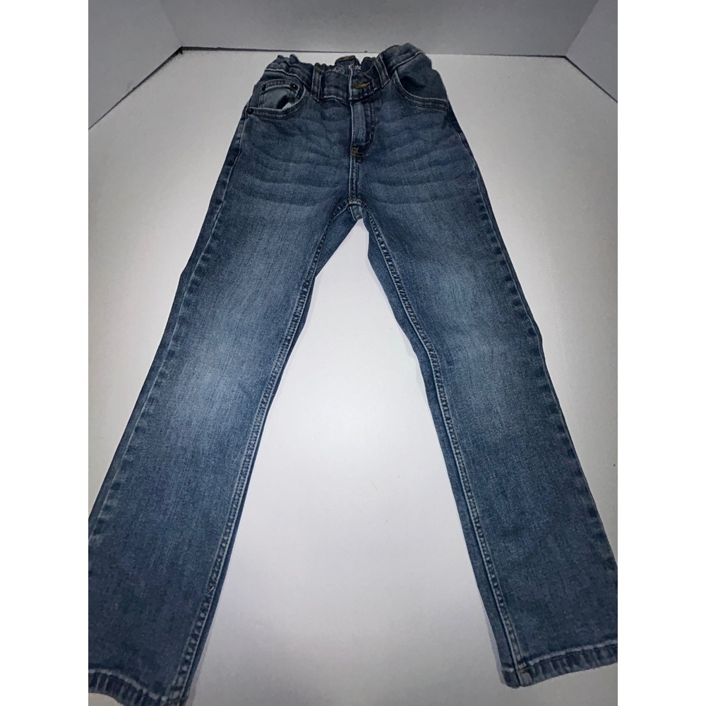 Wonder Nation Kids Boys Blue Denim Straight Leg Adjustable Waist‎ Jeans Size 8